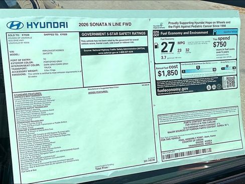 New 2026 Hyundai Sonata N Line FWD image 14