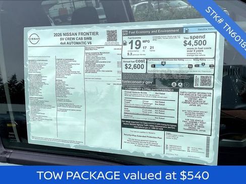 New 2026 Nissan Frontier SV w/ All-Weather Content Package image 5