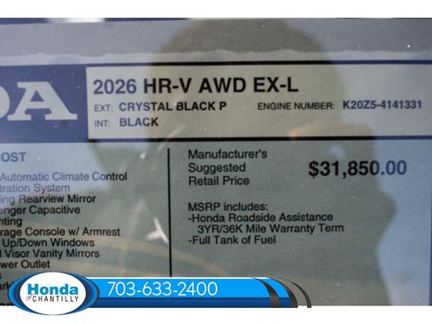 New 2026 Honda HR-V EX-L image 36