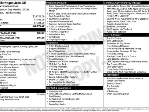 Used 2025 Volkswagen Jetta SE w/ Sunroof Package FWD image 10