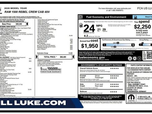 Used 2020 RAM 1500 Rebel w/ Rebel Level 2 Equipment Group AWD/4WD image 1