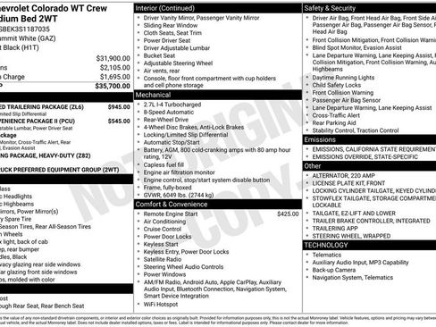 New 2025 Chevrolet Colorado W/T w/ Advanced Trailering Package image 3