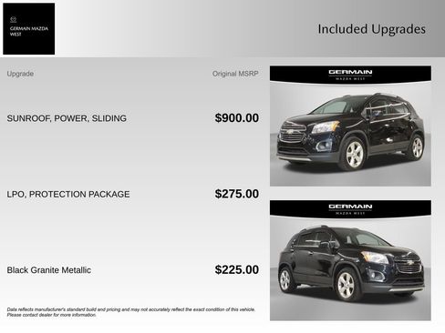 Used 2016 Chevrolet Trax LTZ w/ LPO, Protection Package AWD/4WD image 10