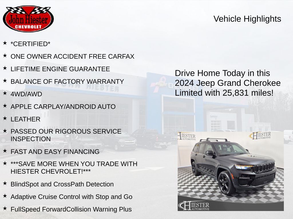 Used 2024 Jeep Grand Cherokee Limited w/ Black Appearance Package AWD/4WD image 6