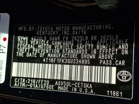 Used 2016 Toyota Camry SE FWD image 24