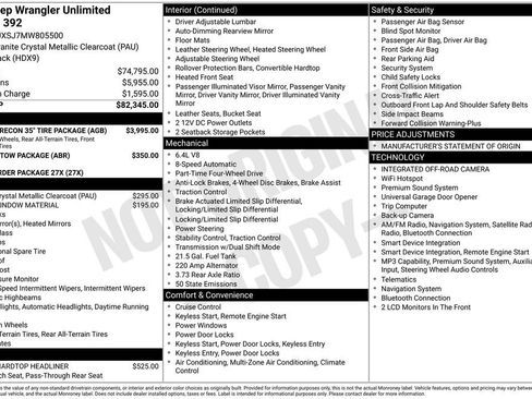 Used 2021 Jeep Wrangler Unlimited Rubicon w/ Xtreme Recon 35" Tire Package AWD/4WD image 4