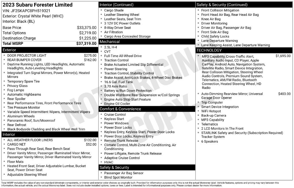 Certified 2023 Subaru Forester Limited AWD/4WD image 10
