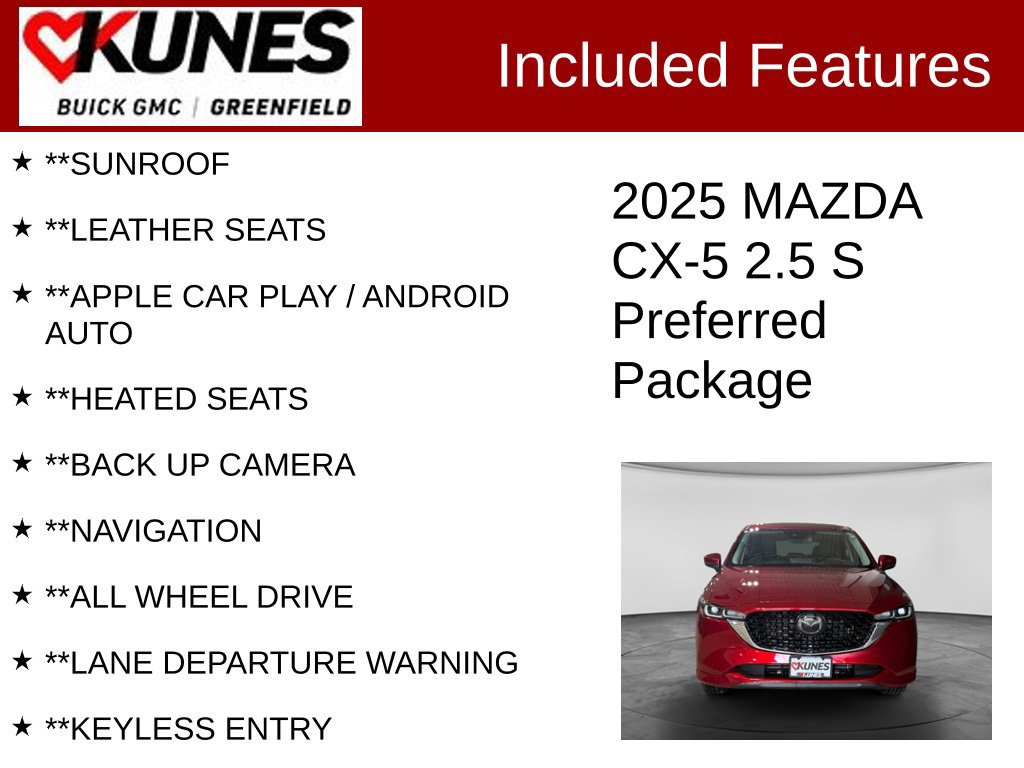 Used 2025 MAZDA CX-5 AWD 2.5 S w/ Preferred Package image 2