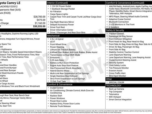 Used 2025 Toyota Camry LE FWD image 17