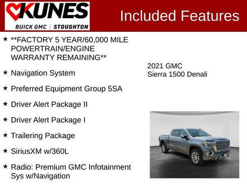 Used 2021 GMC Sierra 1500 Denali w/ Driver Alert Package II AWD/4WD image 3