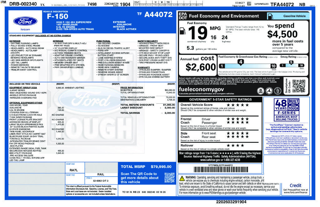 Used 2026 Ford F150 Lariat w/ Equipment Group 502A High AWD/4WD image 43