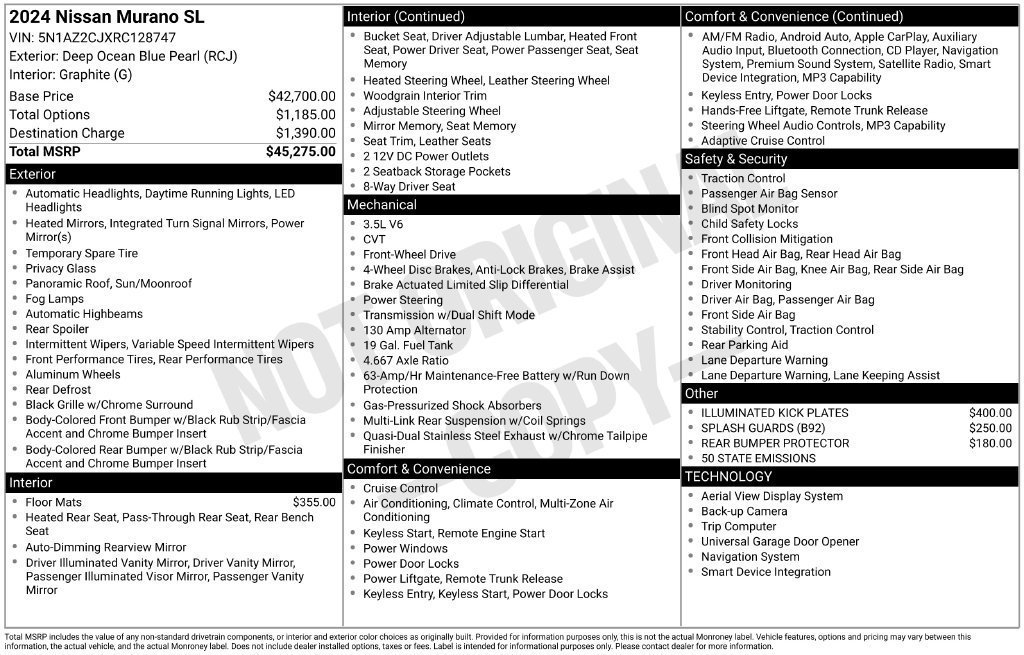 Certified 2024 Nissan Murano SL FWD image 37