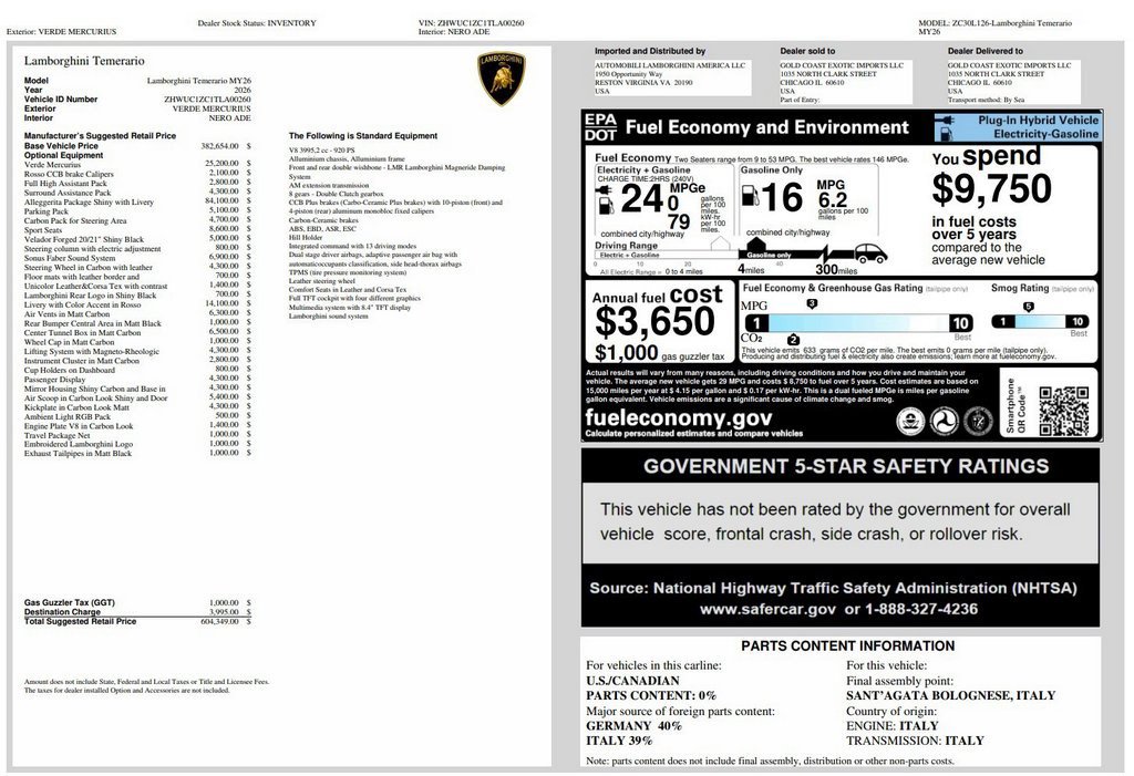 Used 2026 Lamborghini Temerario AWD/4WD image 50