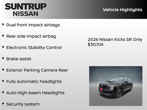 New 2026 Nissan Kicks SR w/ SR Premium Package AWD/4WD image 23