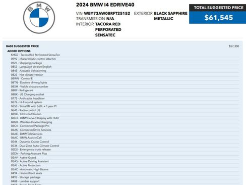 Used 2024 BMW i4 eDrive40 w/ Premium Package RWD image 2