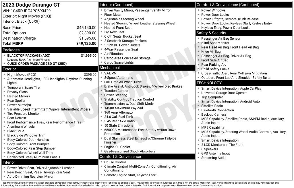 Used 2023 Dodge Durango GT w/ Blacktop Package AWD/4WD image 2