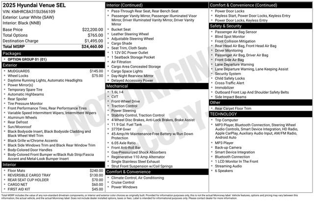 Used 2025 Hyundai Venue SEL FWD image 21