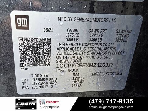 Used 2021 Chevrolet Silverado 1500 Custom Trail Boss AWD/4WD image 31