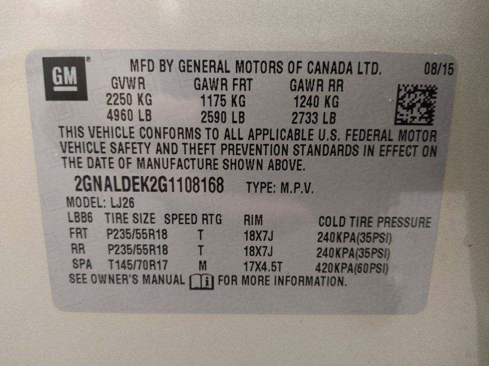 Used 2016 Chevrolet Equinox LTZ w/ Enhanced Convenience Package FWD image 33