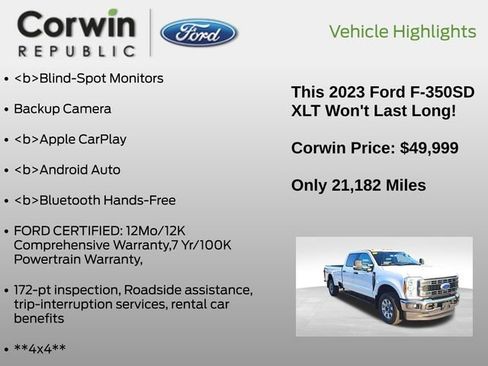 Certified 2023 Ford F350 XLT w/ 360-Degree Camera Package image 7