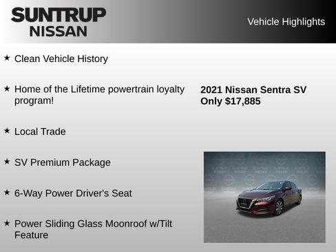 Used 2021 Nissan Sentra SV w/ SV Premium Package FWD image 8