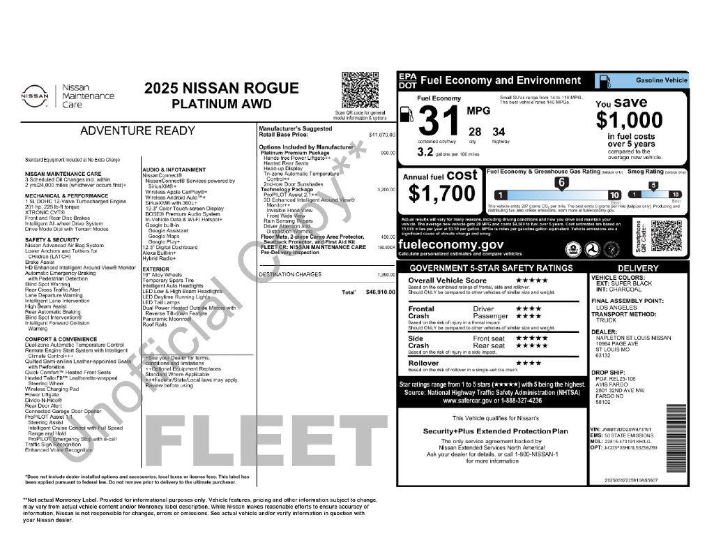 Used 2025 Nissan Rogue Platinum w/ Tech Package AWD/4WD image 44