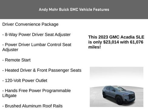 Used 2023 GMC Acadia SLE w/ Driver Convenience Package image 12