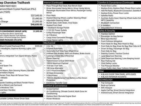 Certified 2022 Jeep Cherokee Trailhawk w/ Comfort/Convenience Group image 7