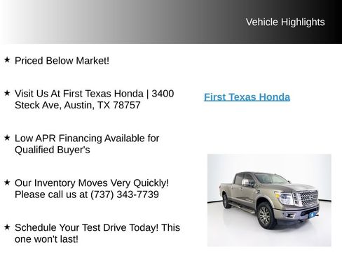 Used 2018 Nissan Titan Platinum Reserve w/ Platinum Utility Package AWD/4WD image 9