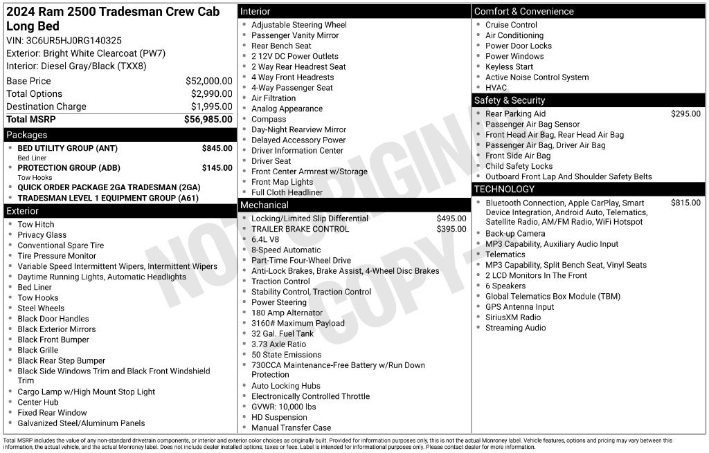 Used 2024 RAM 2500 Tradesman w/ Bed Utility Group AWD/4WD image 41