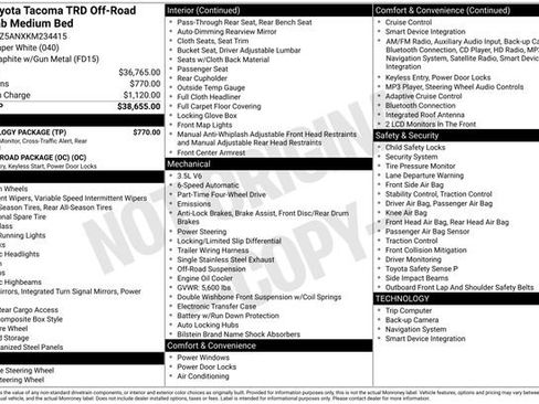 Used 2019 Toyota Tacoma TRD Off-Road w/ Technology Package image 43