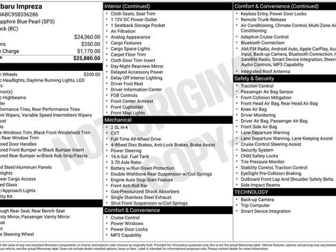 Certified 2025 Subaru Impreza 2.0i AWD/4WD image 1
