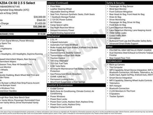 Used 2024 MAZDA CX-50 AWD 2.5 S w/ Cargo Package image 5