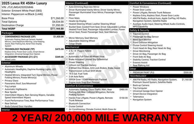Used 2025 Lexus RX 450h AWD w/ Convenience Package image 14