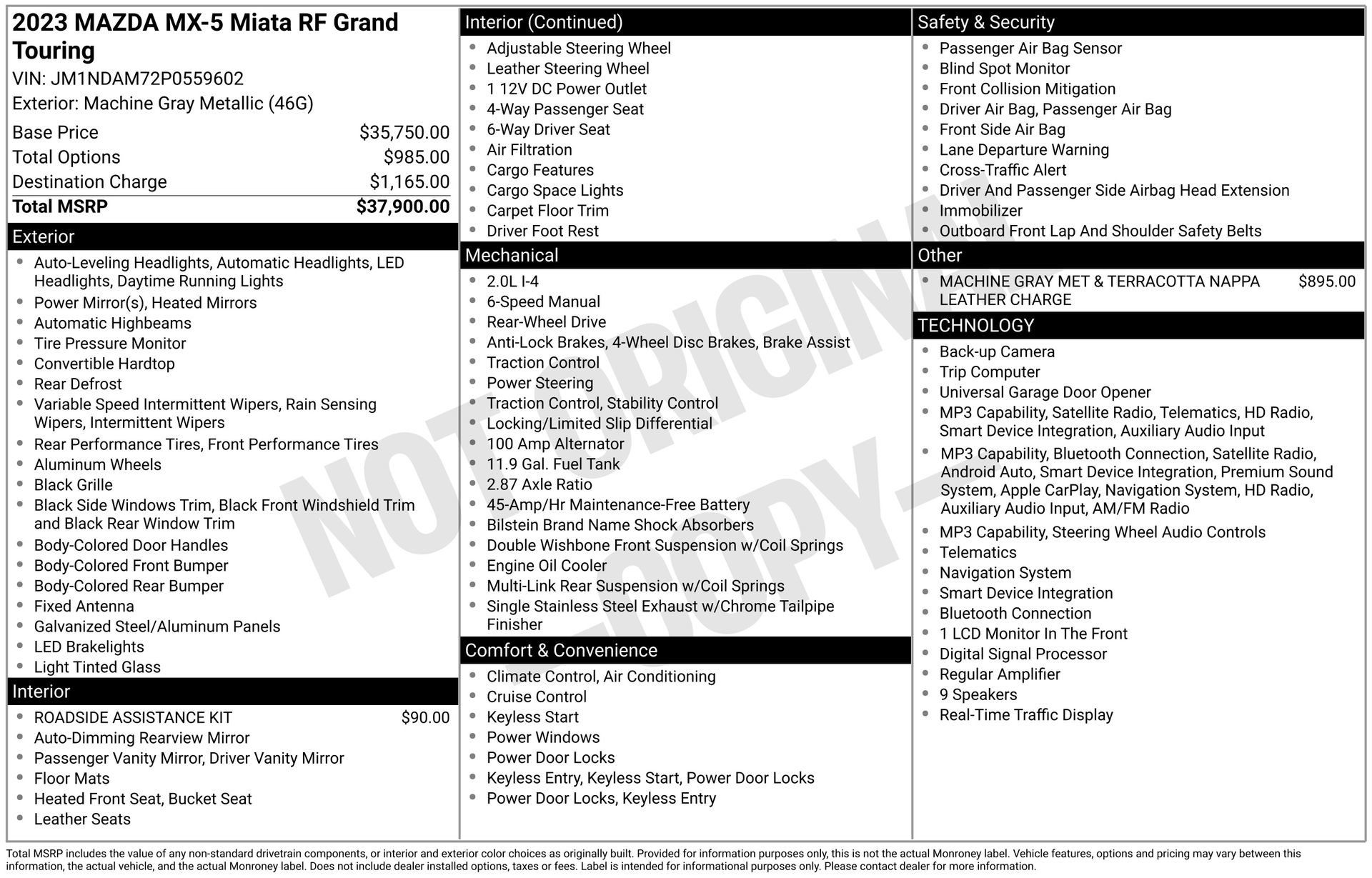 Certified 2023 MAZDA MX-5 Miata Grand Touring RWD image 5