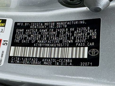 Used 2019 Toyota Camry LE w/ Convenience Package FWD image 36