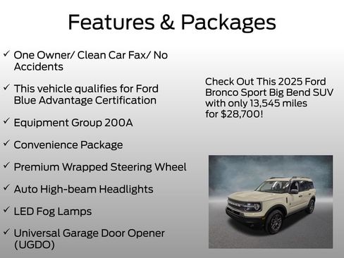 Used 2025 Ford Bronco Sport Big Bend w/ Convenience Package AWD/4WD image 4
