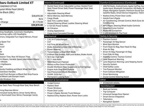 Used 2022 Subaru Outback Limited XT image 15
