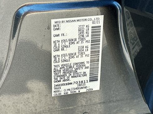 Used 2021 Nissan Frontier SV w/ Midnight Edition Floor Mats AWD/4WD image 27