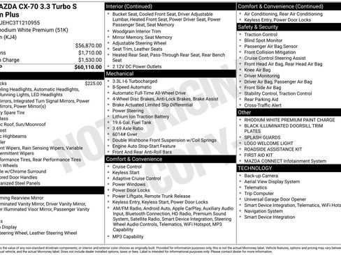 New 2026 MAZDA CX-70 3.3 Turbo S w/ Premium Plus AWD/4WD image 22