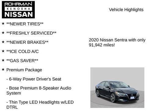 Used 2020 Nissan Sentra SR w/ Premium Package FWD image 7