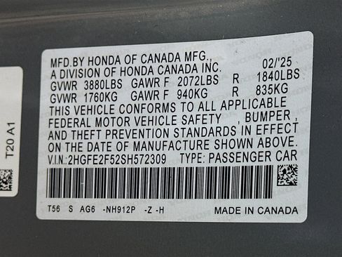 Used 2025 Honda Civic Sport image 12