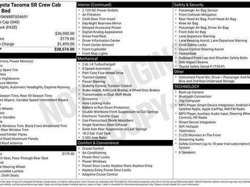 Used 2024 Toyota Tacoma SR AWD/4WD image 2