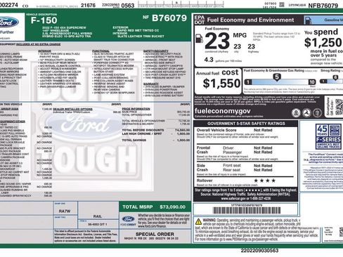 Certified 2022 Ford F150 Lariat w/ Equipment Group 502A High AWD/4WD image 47