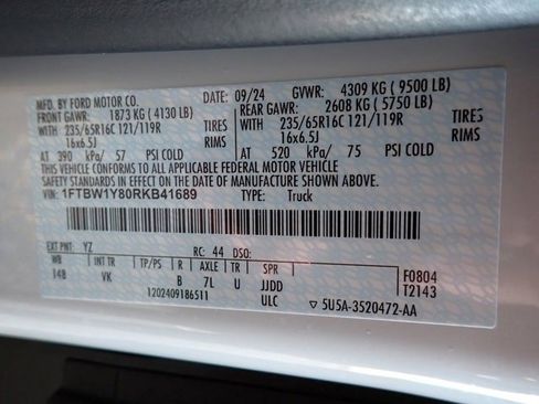 New 2024 Ford Transit 350 Low Roof w/ Load Area Protection Package image 17