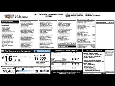 Used 2023 Cadillac Escalade ESV Premium Luxury image 3