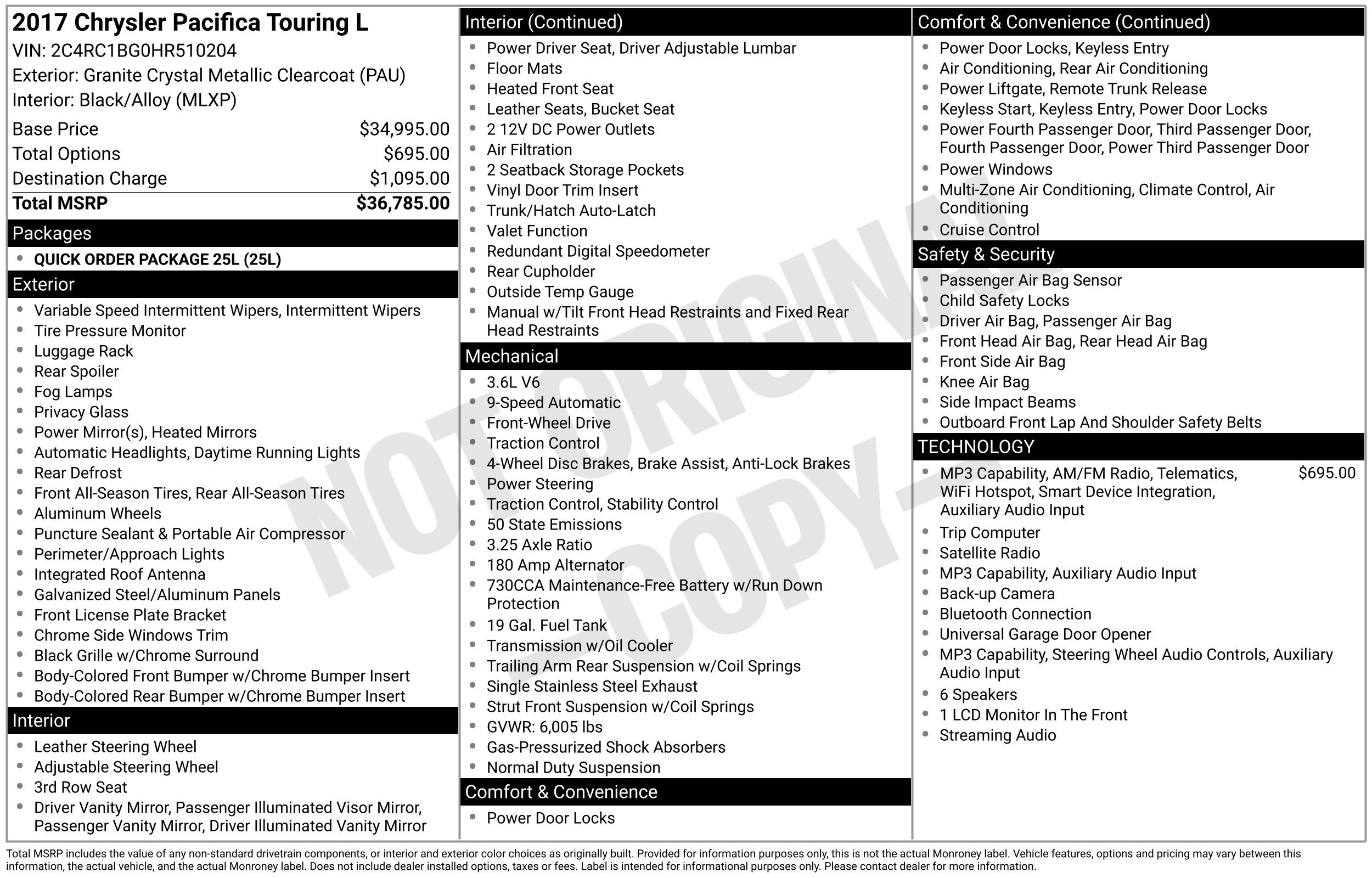 Used 2017 Chrysler Pacifica Touring-L FWD image 2