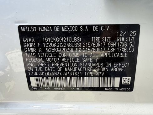 New 2026 Honda HR-V LX image 34
