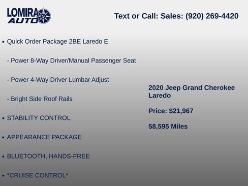 Used 2020 Jeep Grand Cherokee Laredo AWD/4WD image 6