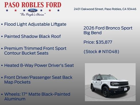 New 2026 Ford Bronco Sport Big Bend w/ Convenience Package AWD/4WD image 18